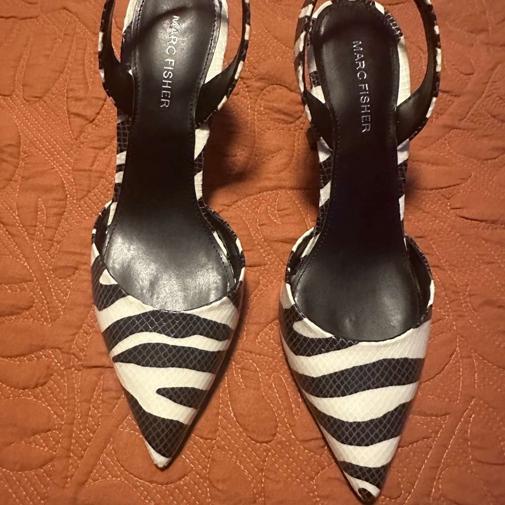 Zebra Print Slingback Pumps
